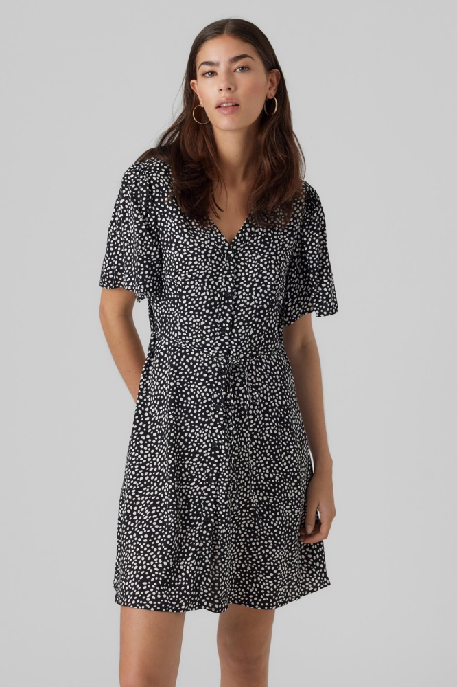 VMALBA SS SHORT DRESS WVN NOOS 10292845 BLACK/JOEY DOT